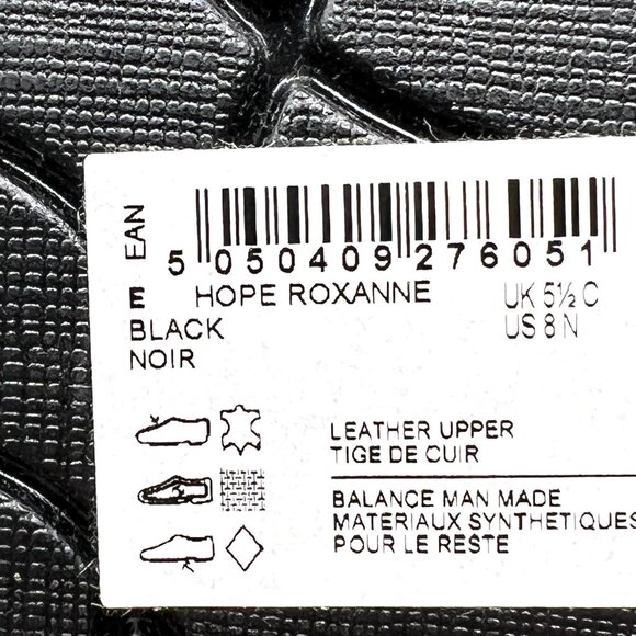 8N 8 NARROW WIDTH Clarks Hope Roxanne Black Leather Loafers‎ Comfort Shoes - Picture 12 of 12